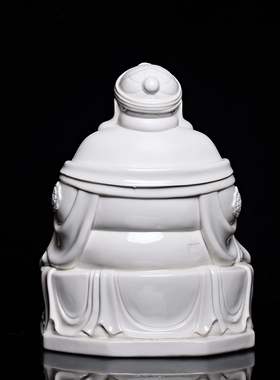 陶瓷家居土地公月兰财神爷佛像客厅招财神像供奉白瓷手工艺品摆件