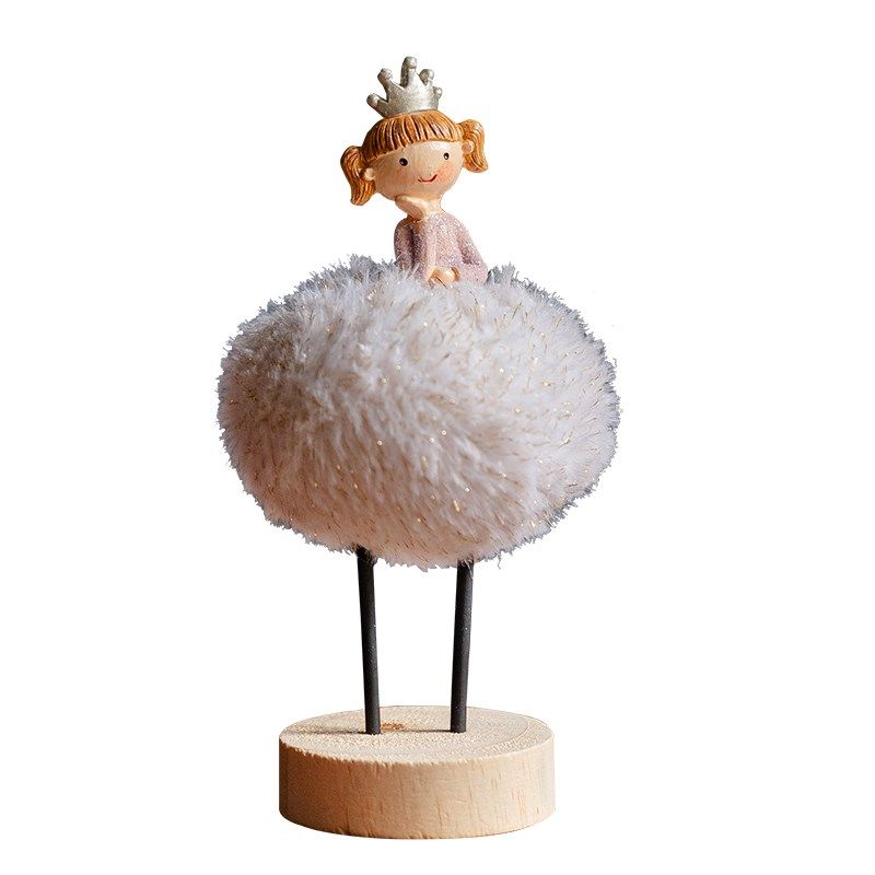 新品掬涵圣诞毛绒天使女孩摆件桌面装饰品ins童趣节日道具少女心