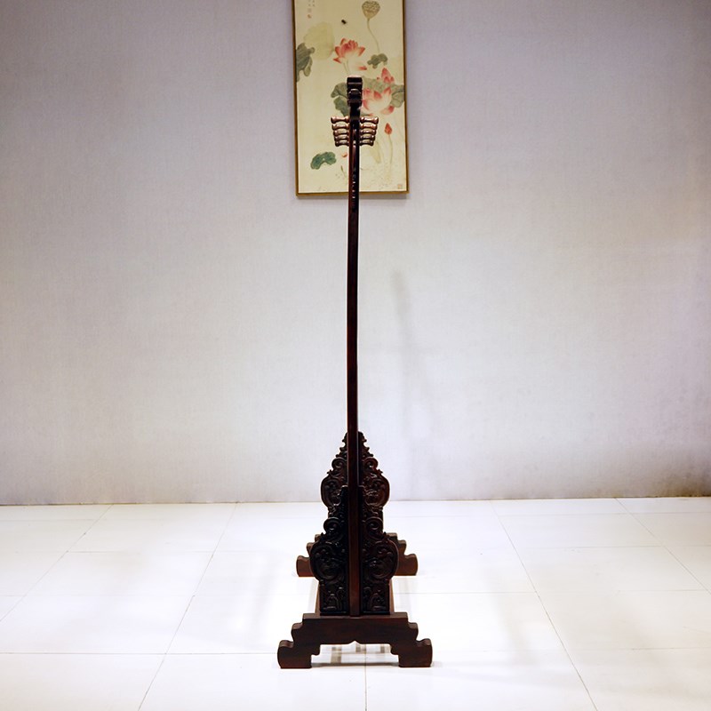 老挝大红酸枝衣帽架新中式红木实木龙头落地挂衣架鞋卧室交趾黄檀