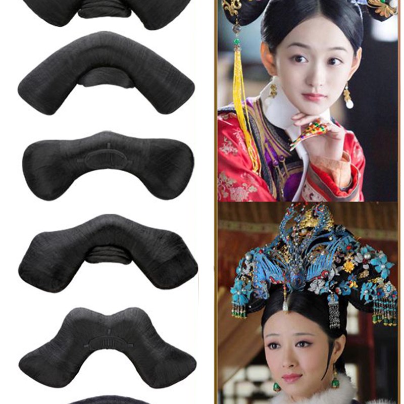 古装宫廷造型儿童格格插梳旗头假发清朝满族发型可爱女童发包675