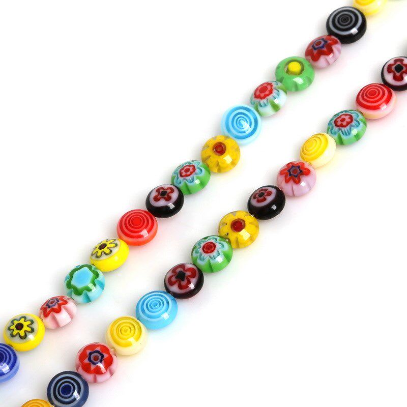 2016 New Multi Colors Stripe Millefiori Lampwork Glass Beads