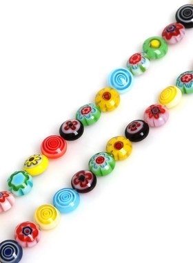 2016 New Multi Colors Stripe Millefiori Lampwork Glass Beads