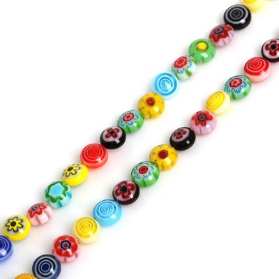 2016 New Multi Colors Stripe Millefiori Lampwork Glass Beads