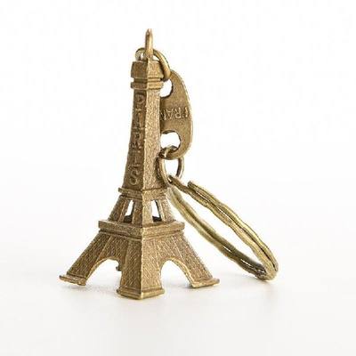 网红2 Pcs Retro Bronze Eiffel Tower Keychain  Paris Tour