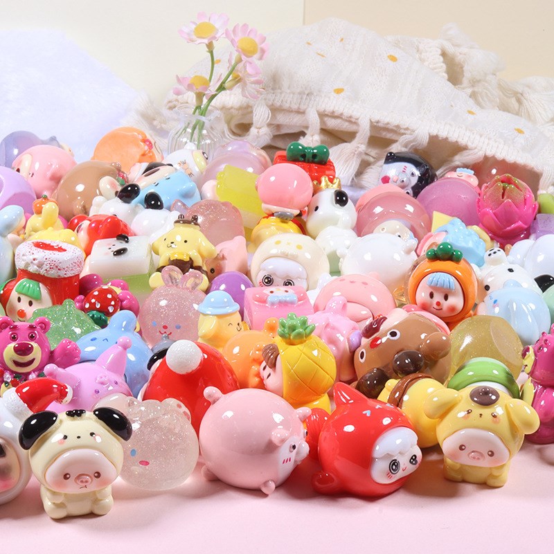 卡通福袋全立体混发树脂饰品配件奶油胶Hdiy材料吊坠钥匙扣小摆件