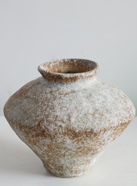 侘寂风陶瓷花瓶粗陶瓶插花复古怀旧手工民M宿酒店禅意摆件新中式