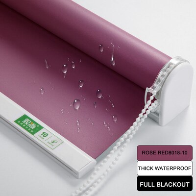 Grey Blackout Roller Blinds Curtain Drill System Office Kitc