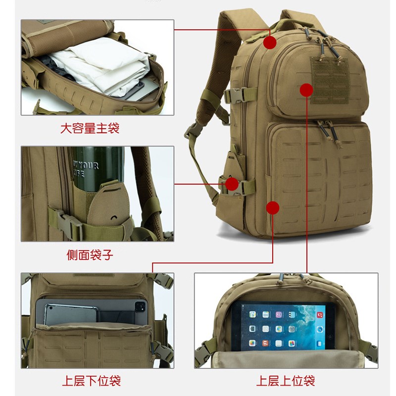 户外迷彩双肩包登山徒步野营运动防水背包战术手提包男女迷彩背包