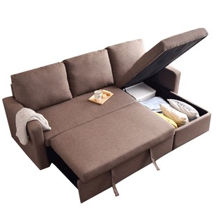 小户型沙发床坐睡两用床多功能带抽拉伸缩可储物客厅乳胶沙发 日式