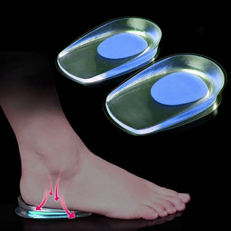 1 Pair Silicone Gel Insoles Heel Plantar Fasciitis Heel Cush