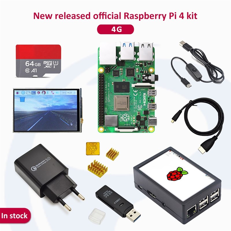 推荐Original Raspberry Pi 4 Model B 8G Starter Kit with powe