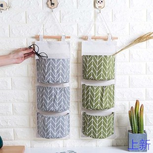 布艺收纳袋挂袋墙挂式门后大悬挂C容量手机置物兜宿舍墙上壁挂新