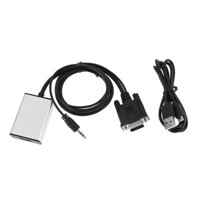 VGA to HDMI Male to Female 1080P Adapter Converter w/USB Pow