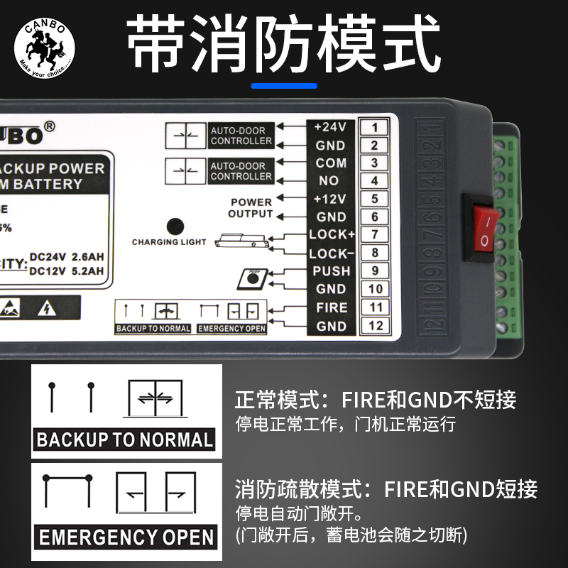 自动门控制器后备电源感应门专用24VUPS不间断后备锂电池备用电源