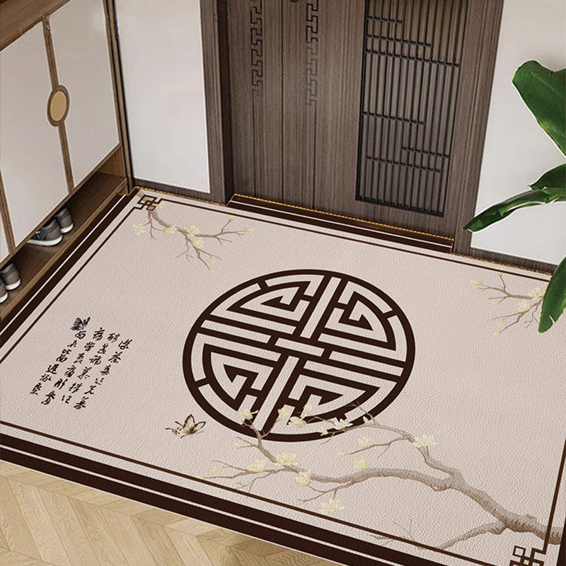 新中式入户门皮革地垫家用门口防滑脚垫门垫进门玄关地毯pvc可擦,居家布艺,入户地垫,淘宝优惠券,粉丝福利购,淘宝优惠卷