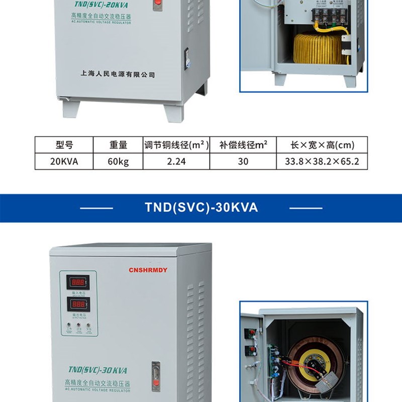 人民w相22c0V稳压器500vK3kw5KW8k单10KW12kw15KW20KW30aW40