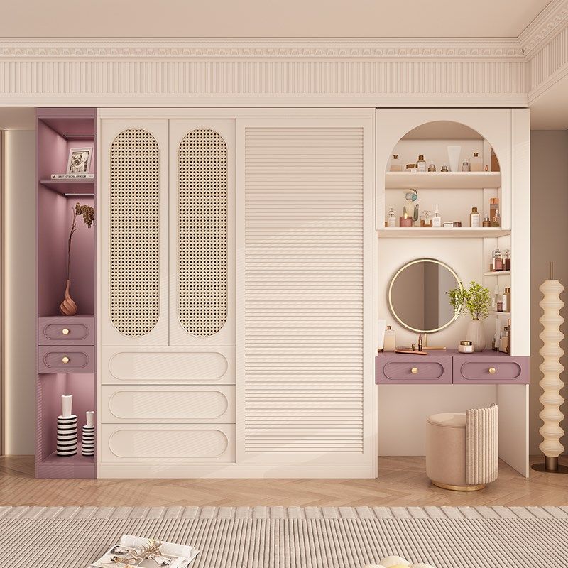 实木衣柜卧室家用推拉门玻璃法式奶油风衣橱定制现代简约储物柜子,住宅家具,独立衣柜,淘宝优惠券,粉丝福利购,淘宝优惠卷