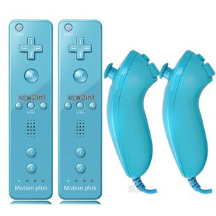 2PCS Remote Controller with Nunchuck Controller for Wii Cons