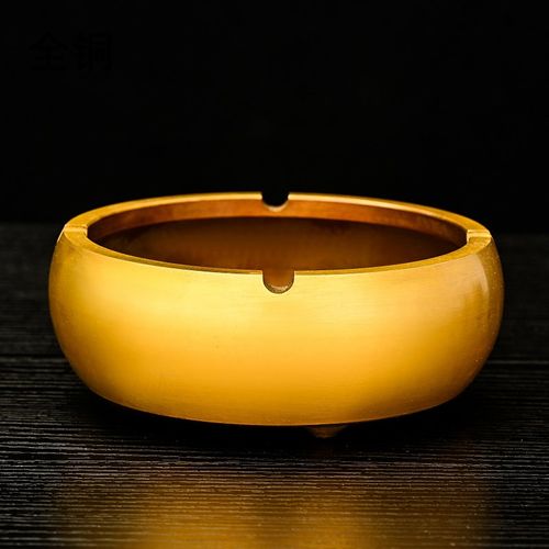 铜烟灰缸摆件大号中式家用客厅桌面装饰品开业送礼办公室茶桌