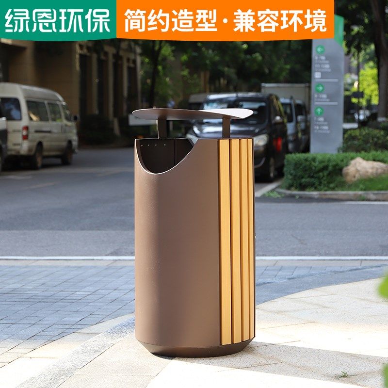 室外垃圾桶时尚简约大容量单桶户外不锈钢果皮箱大垃圾桶环卫户外