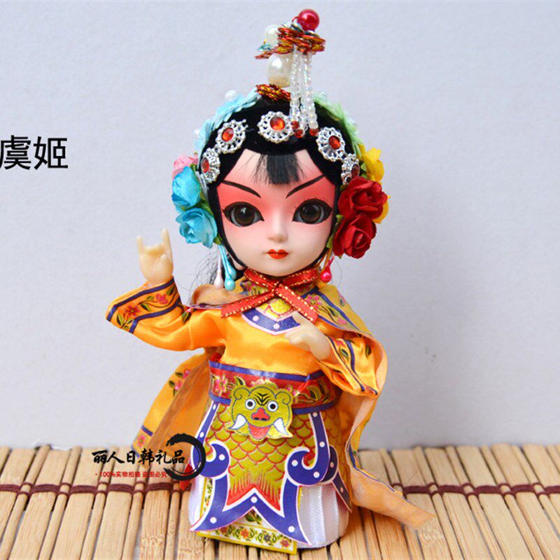 现货北京c绢人娃娃木偶京剧戏曲人物木偶中国特色民间工艺品