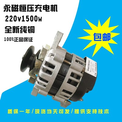 新品皮带轮式220v800W永磁恒压照明小型纯铜线包家用交流发电机