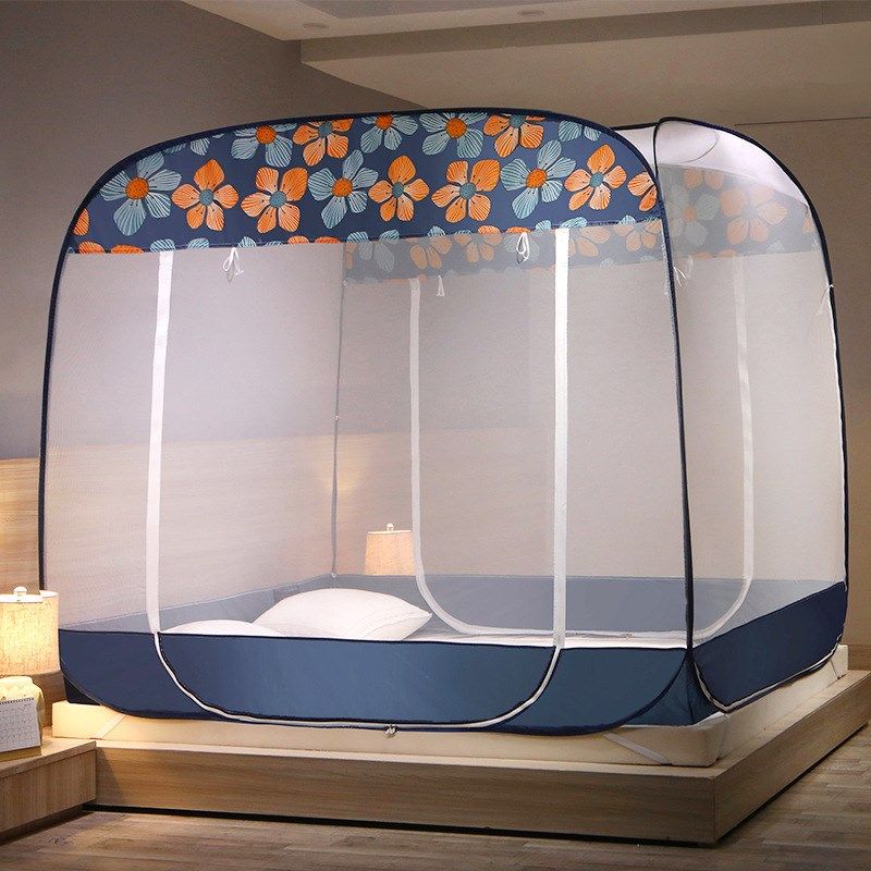 蒙古包蚊帐免安装加高加大三开门方顶蚊帐1.5m1.8m全包防蚊可收纳,床上用品,蚊帐,淘宝优惠券,粉丝福利购,淘宝优惠卷