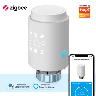 zigbede智能暖气片阀门自动wifi温控阀无线恒温器远程地暖温控器