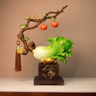 白菜摆件招财百财风水开业礼物乔迁新居礼品客厅酒柜电视柜装 饰品