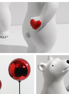 现代简约轻奢创意气球北极熊电视柜摆件客厅装饰品房间卧室家居