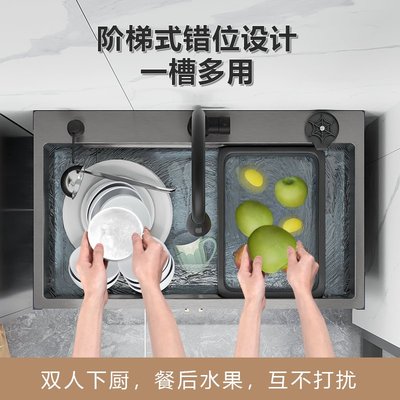 厨房不锈钢洗菜盆一体柜多功能水槽大单槽洗碗池落地式橱柜带柜子