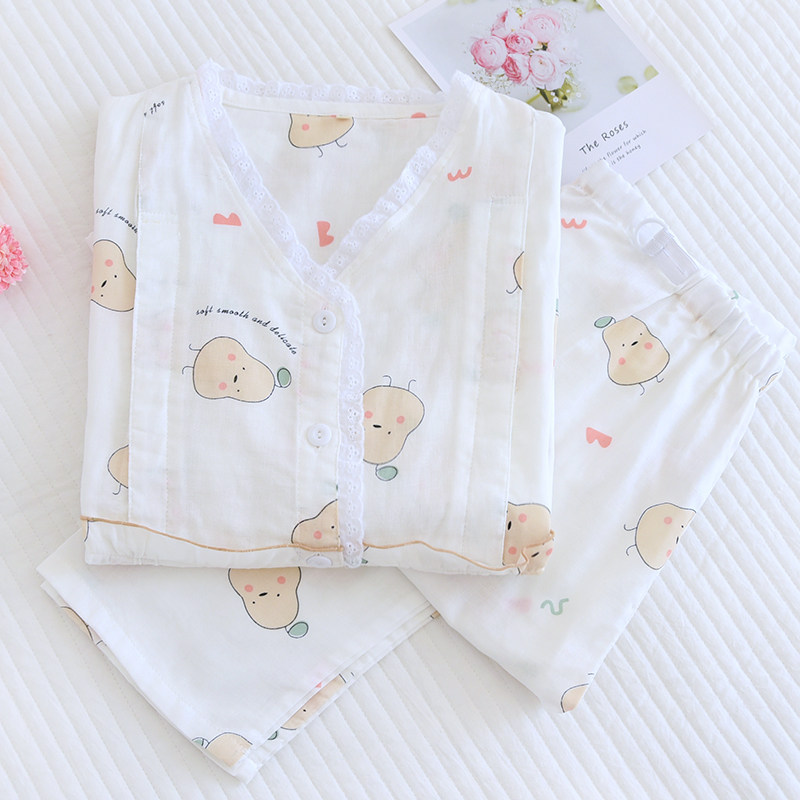 夏季月子服六月份纱布春夏产后薄款孕妇睡衣产妇喂奶衣家居服