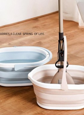 Foldable Plastic Mop Bucket KItchen Dishpan Portable Wash B