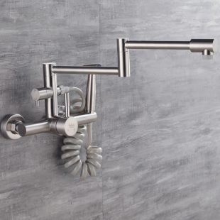 入墙式 304不锈钢厨房洗菜盆洗衣池折叠旋转龙头大空间 水龙头冷热