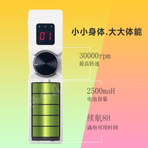 新品美甲打磨机充电款爱比丽新款便携笔式去死皮磨指甲卸甲器快速