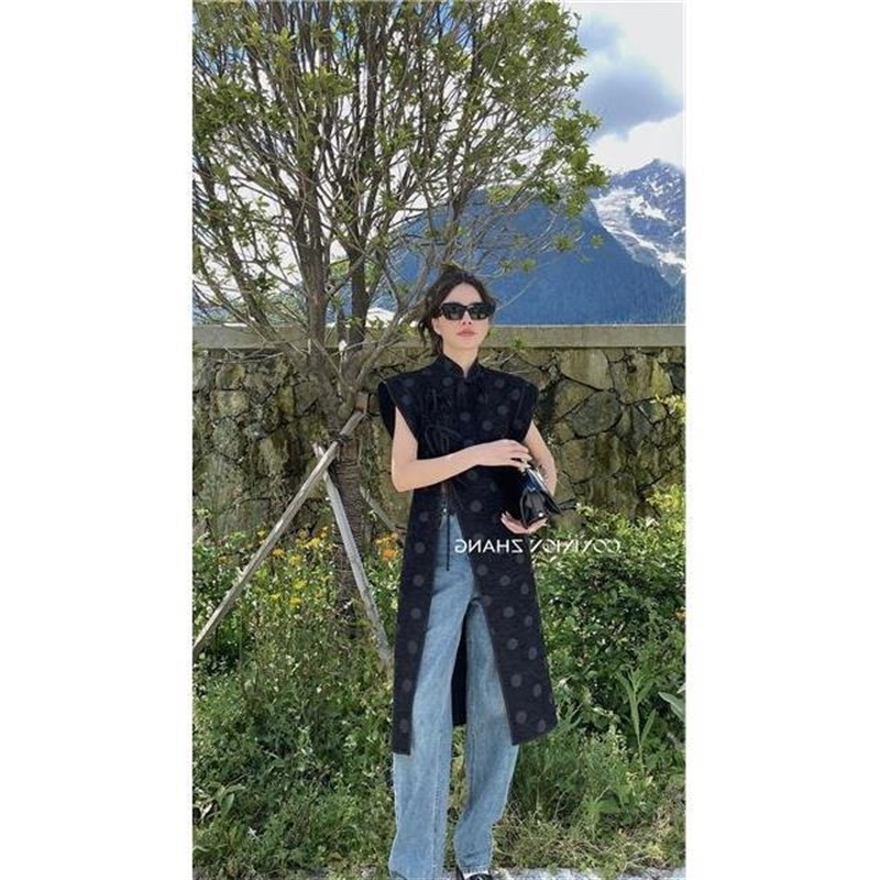 优雅复古改良旗袍连衣裙女2022年新H款设计感小众气质绑带中长裙