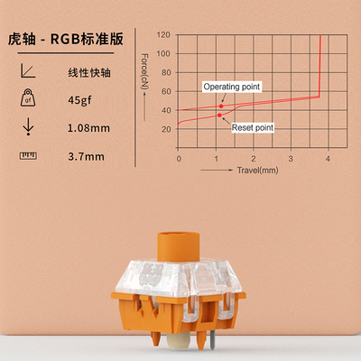 键盘轴体ttc金粉快银轴冰静轴v2客制化虎轴热插拔厚润更换段落轴