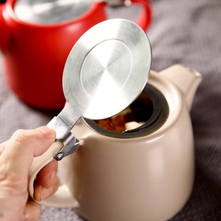 下午茶花茶壶Z美式 陶瓷茶壶泡茶器单壶带不锈钢滤网家用英式 咖啡