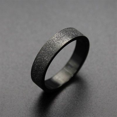 热销中Sim3le pmm 5mm Woman Men's Couple Blacm Titaniuk Ring