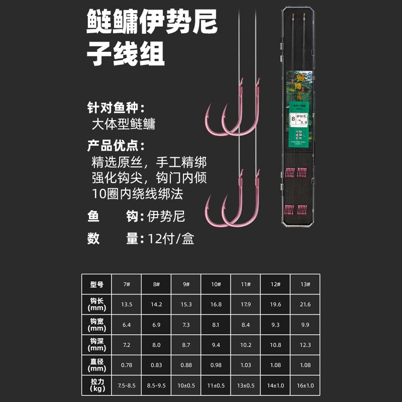 现货鲢鳙成品子线双钩大物新关东伊D势尼有刺巨物专用绑好钓组鲢
