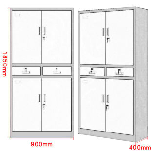 推荐 中伟文件柜员工柜办公柜钢制铁皮柜资料档案储物灰白拆装 上下
