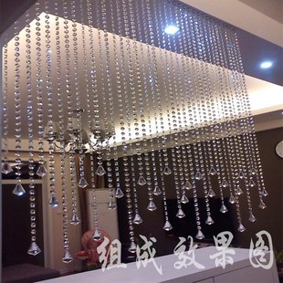 饰欧式 水晶珠帘隔断帘卧室客餐厅卫生间玄关装 阳台半门帘子免