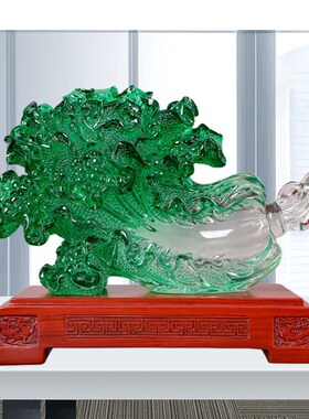冰晶玉白菜摆件家居玄关架装饰品招财客厅电视柜酒柜开业乔迁礼品
