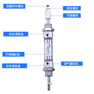 速发亚德客型可调迷你气缸MIJ10 MIJ12 MIJ16x25x50x75x100