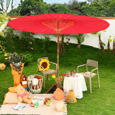 泰国油纸伞大g号户外遮阳伞中式古风油布伞室外花园沙滩庭院太阳