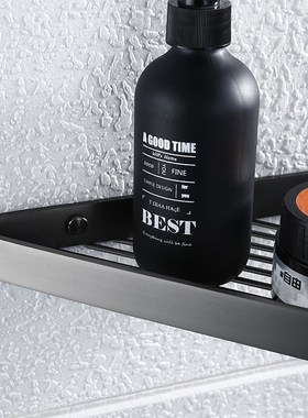 8V枪灰色不锈钢三角篮卫生间墙转角F架壁挂淋浴房黑色置物架浴室