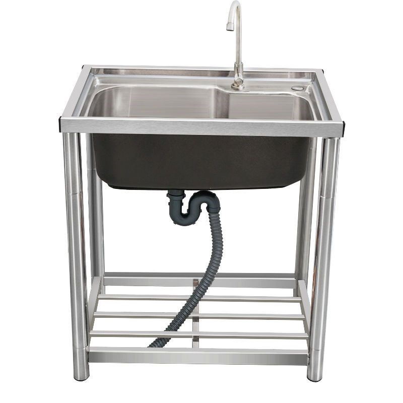 厨房不锈钢简易水槽带支架洗菜盆单槽洗菜池家用洗手盆洗碗槽水池
