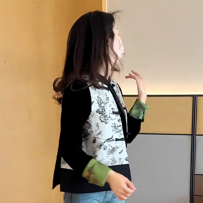 现货中国风衬衫配马甲两件套女早春穿搭2024新款中式盘扣上衣时尚