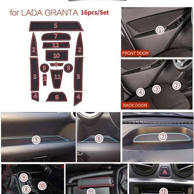 Anti-Slip Gate Slot Cup Mat for Lada Granta Interior Non-sli