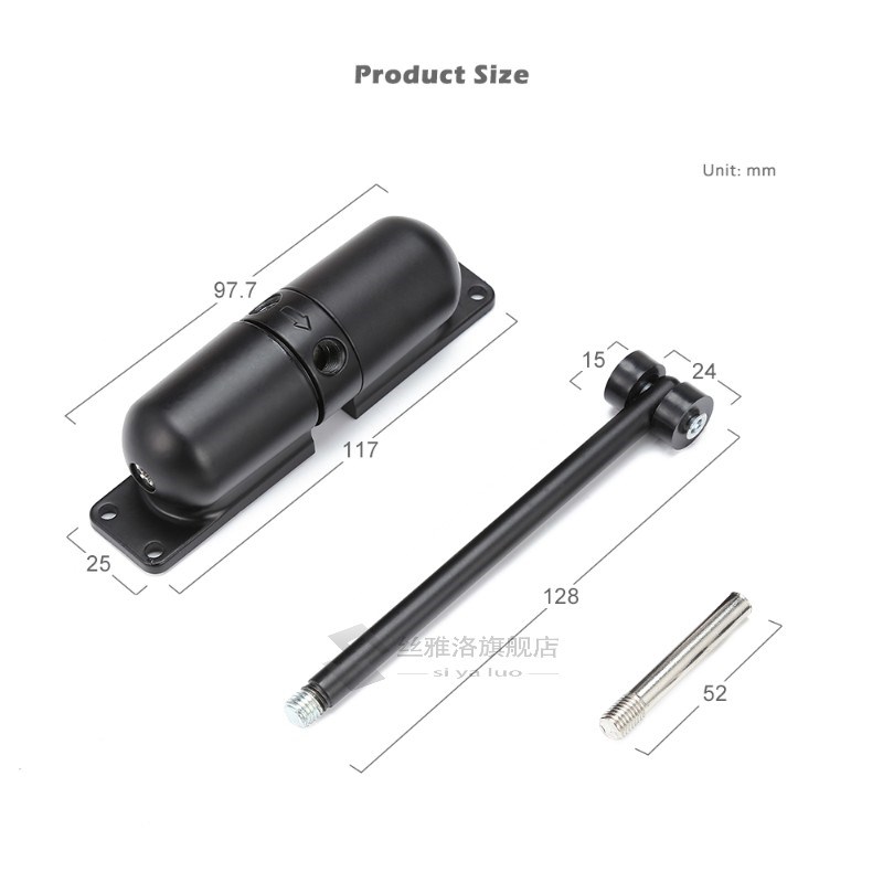 1 Set Black Zinc Alloy Automatic Spring Door Closer Generic